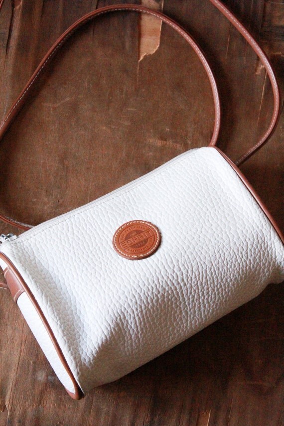 Vintage 80's white leather Esprit shoulder bag