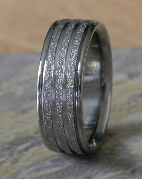 Titanium Wedding Band Custom Designed Size 10 8mm by usajewelry