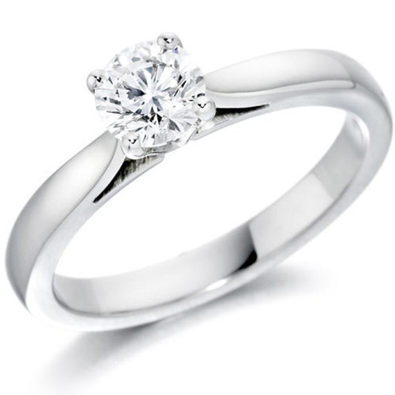 Tiffany Solitaire 14kt White Gold Engagement Ring Round Diamond 0 ...