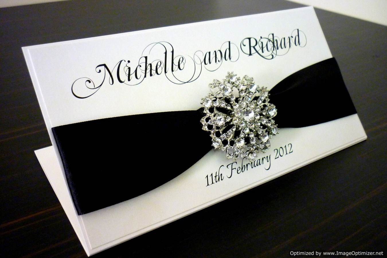 Black and White Elegant Wedding Invitation DEPOSIT