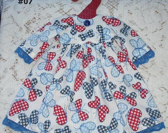American Girl 18 inch Doll Madame Alexander What A Doll Dress with Trim Embellishment Clothing Long Gown Kids Fashion Cotton Blend Fabric