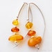 Earrings - Amber and Sterling Silver Hoop Earrings