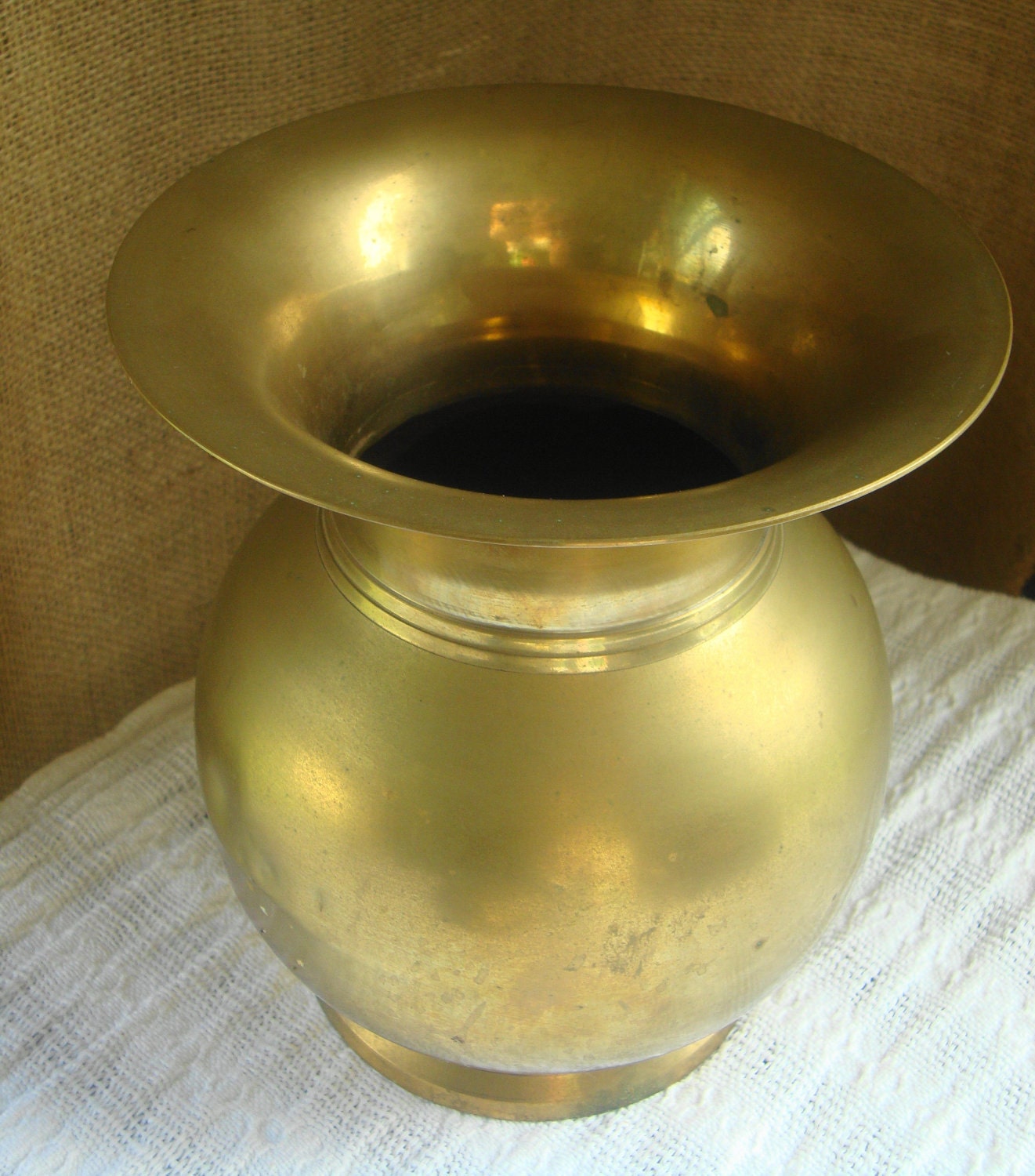 Vintage Large Brass Spittoon Cuspidor Urn or Vase