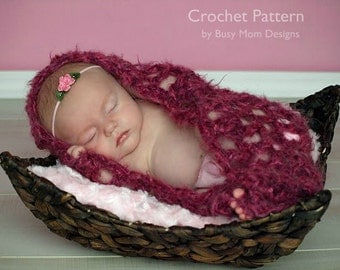 CROCHET PATTERN - Cuddly Baby Cozy - Photo Prop - Easy - PDF 406 - Sell what you Make