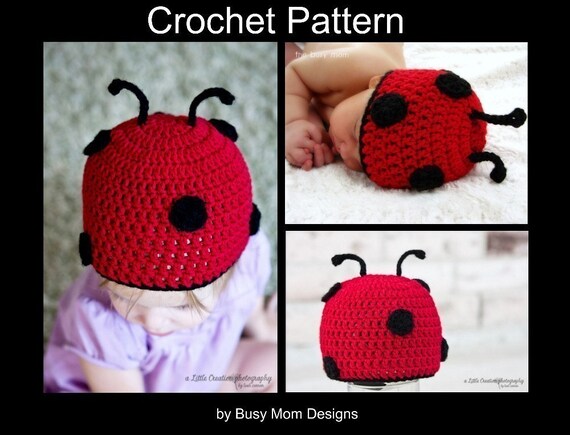 ladybug newborn pattern crochet Ladybird Sizes CROCHET  Hat 0 Beanie  months  to 12 Ladybug   PATTERN