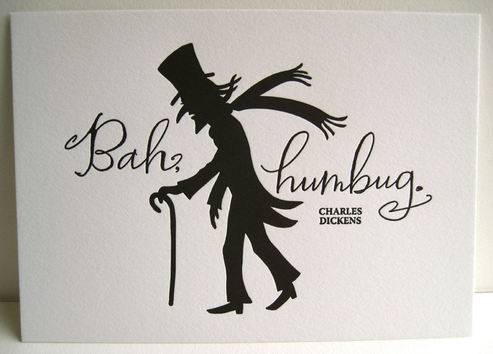 LETTERPRESS ART PRINT Bah humbug. Charles Dickens