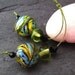 Spring - pair for earrings - Handmade Lampwork Beads Set (4) - by Anne Schelling, SRA