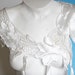 Fancy Slightly Off White Satin Venice Lace Collar Applique Yoke For Bridal Wear, Weddings, Gowns, Dresses, Fashion Projects, Altered Couture, Costume or Jewelry Design