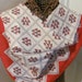 Lovely Red White Vintage Silk Scarf - 32 x 32 Square