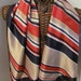 Beautiful Blue Red Striped Jacques Piaget Acetate Scarf - 17 x 52 Long