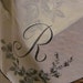Beautiful Ivory Black Chiffon Silk Scarf - 30 x 30 Square - Initial R