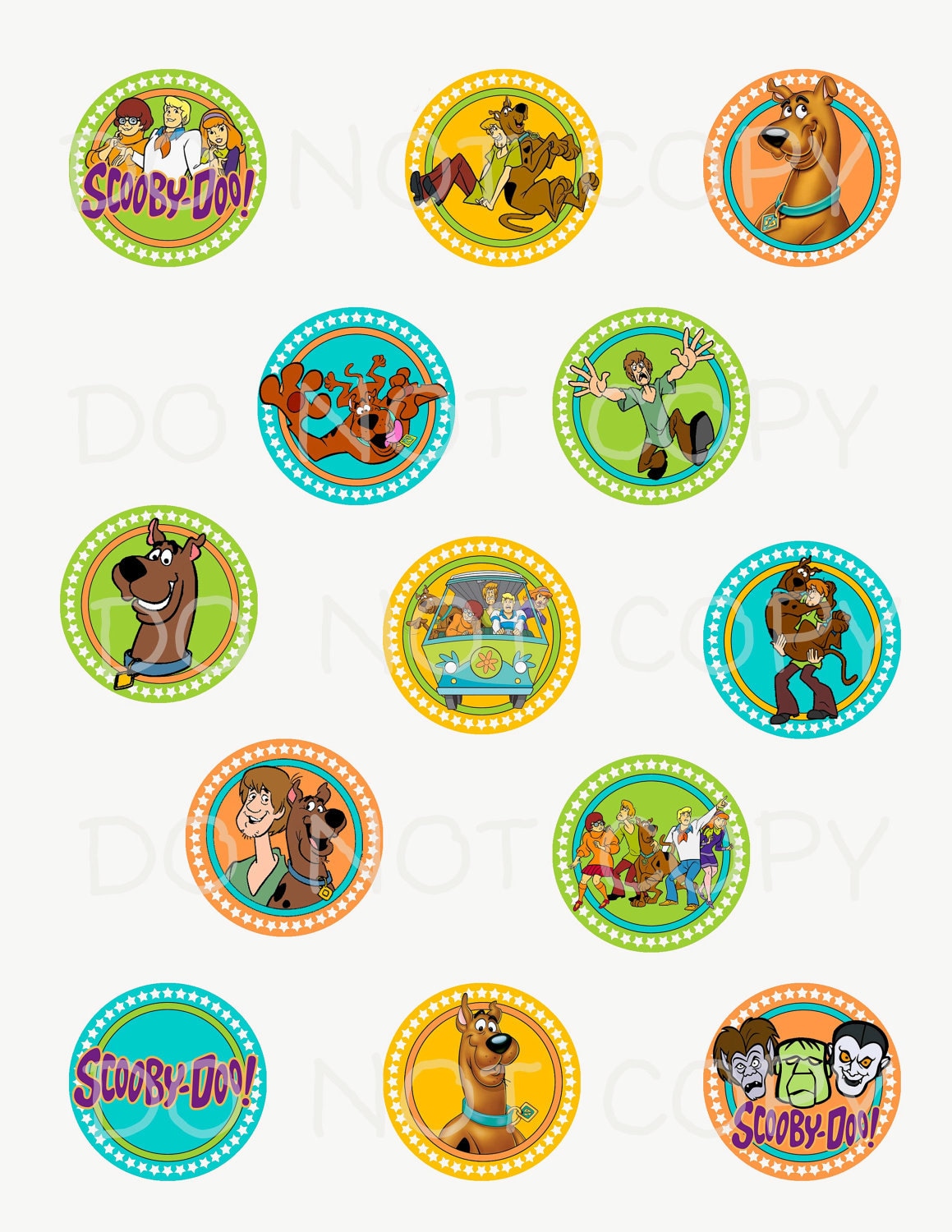 Printable DIY Scooby Doo Theme Cupcake Toppers