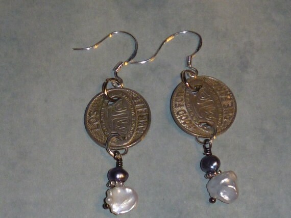 Los angeles L.A. vintage transportation token earrings with