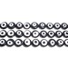 Coin Evil Eye Glass Beads Black 8mm strand 15 Inch