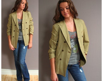 Vintage Plaid Doubled Breasted Blazer