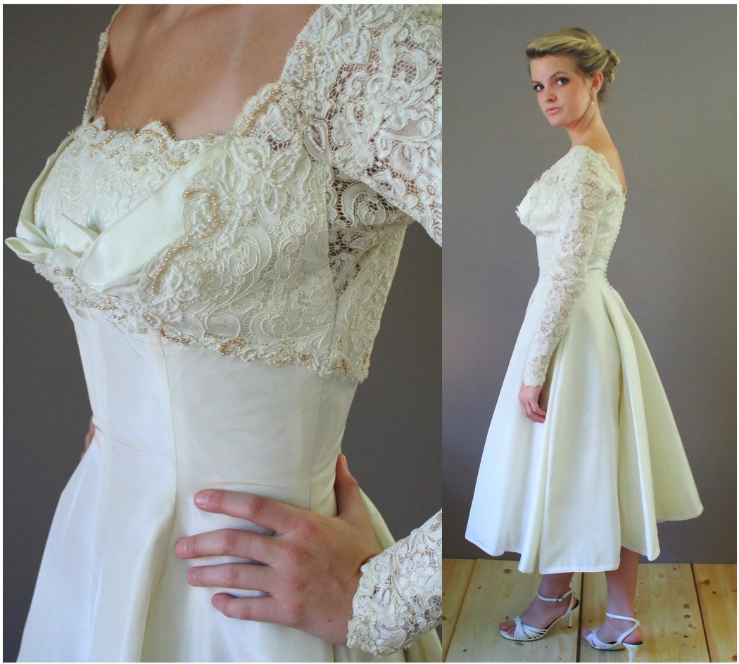 RESERVED for Savanh 1950s Sally Milgrim Wedding Dress