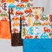 Minky Burp Cloths - Set of 3 - Anne Kelle Bermuda Cars with Orange, Chocolate Brown and Turquoise Minky