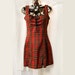 Vintage 90s grunge Lip Service red plaid dress. Lace up front & kick pleats. Size small. Made in the USA.