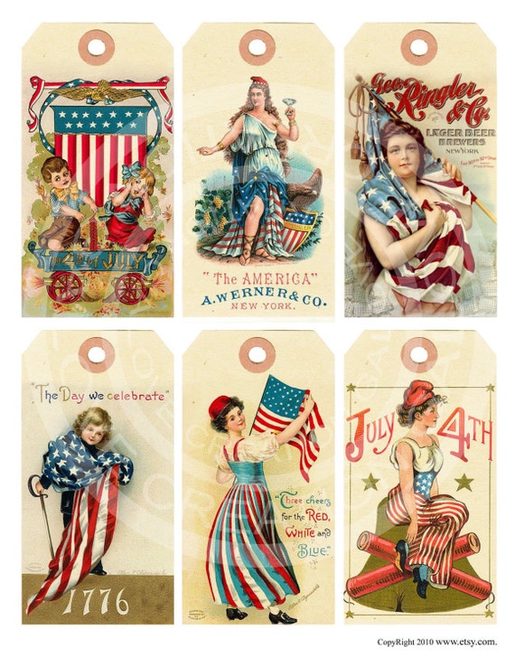 of for july decoration fourth card Party Vintage Fourth of JULY 4TH greeting American Tea