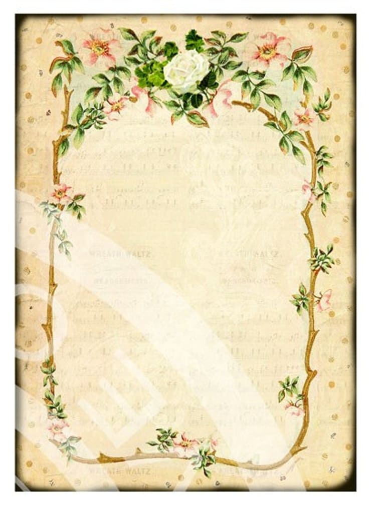 8 Vintage Victorian Flower Rose Frames Postcard by lovecreationgal