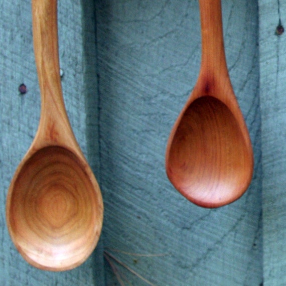 Handmade Cherry Spoon Set with Rack