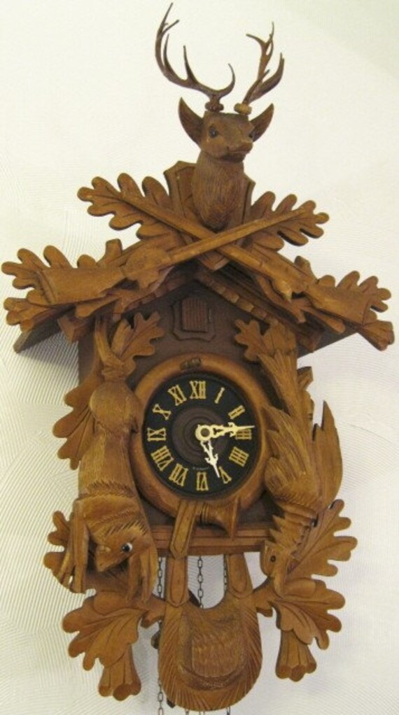 Fantastic Large 8-day Hunter Cuckoo Clock by wierclock on Etsy