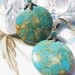 Turquoise Mosaic Earrings - Magnesite Stone, Glass Beads, Antiqued Brass Hooks