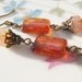 Pink & Peach Tablet Bead Earrings
