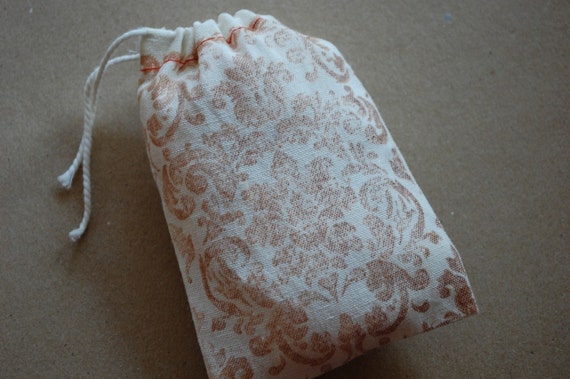 Elegant Tapestry Pattern Muslin Drawstring Favor Gift Bags 3x5