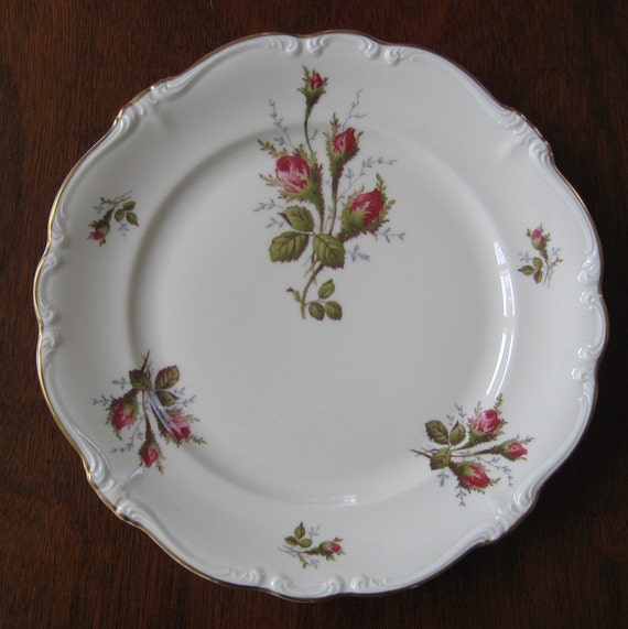 Vintage Rosenthal Pompadour Moss Rose Dinner Plate by PortRepublic