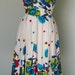 1950s Kamehameha Cotton Print Dress with Tucks and Pleats - Pretty
