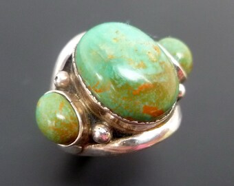 Handmade Silver and Turquoise Statement Ring - Sterling Silver Ring - Custom Made