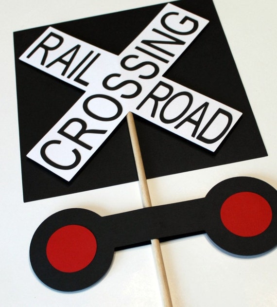 Items similar to Train Birthday Party - Railroad Crossing Sign ...
