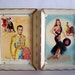 Four Embroidered Postcards from Spain with Plastic Frames