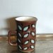 Vintage Ceramic Mug, Brown and Blue