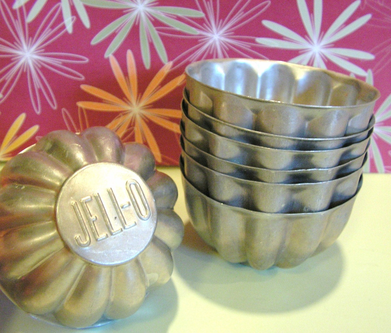 Vintage Jello Tin Molds 7 metal organizing cups