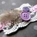 little girls vintage lilac ruffled elastic headband