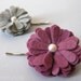 Felt Flower Bobby Pins - Gray / Orchid - Set of 2