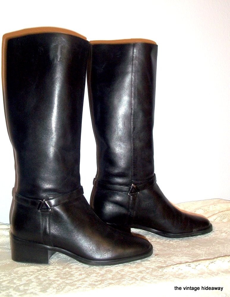 plain black leather riding boots