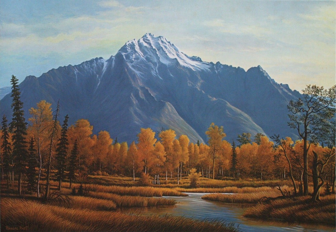 Fall Landscape Large Fine Art Print of an Original Painting w