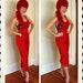 ADORABLE 1940's Rich Red Cotton Corduroy Wide Legged Pinup Overalls by Lord & Taylor Fifth Avenue - Hip Pockets - Rockabilly - Size M to L
