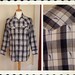 RARE 1950's Western Gun Pistol Embroidered Motif Plaid Cotton Cowboy Shirt by Medalla Wash & Wear Vaquero Hecho en Mexico - Pearl Snaps - M