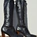 1980s Joyce California Black Leather High Heel Knee High Boots size 7.5