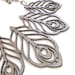Pewter laser cut peacock feather leather necklace
