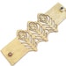 Peacock feather leather cuff bracelet in metallic gold