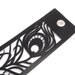 Black leather cuff - Laser cut peacock feather leather bracelet
