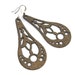 Antique gold earrings - laser cut leather drop earrings