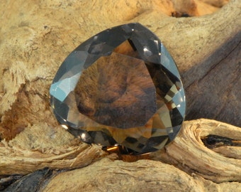 Smokey Quartz faceted pear cut natural gemstone 51 cts