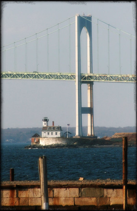 photograph Rose Island Lighthouse Newport RI 11x14 Metallic