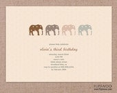 Elephant Safari Invitation by FLIPAWOO -  Polka Dot Elephant Design Customized Printable
